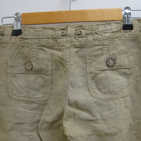 NWT Guess tan khaki linen pants 24 - Picture 6 of 7
